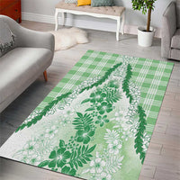 Aloha Hawaii Palaka Area Rug Green Plumeria Lei - Polynesian Pride