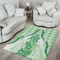 Aloha Hawaii Palaka Area Rug Green Plumeria Lei - Polynesian Pride