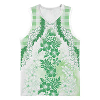 Aloha Hawaii Palaka Basketball Jersey Green Plumeria Lei - Polynesian Pride