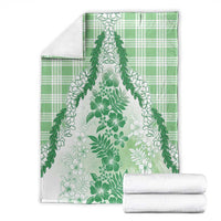 Aloha Hawaii Palaka Blanket Green Plumeria Lei - Polynesian Pride