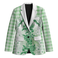 Aloha Hawaii Palaka Blazer Green Plumeria Lei - Polynesian Pride