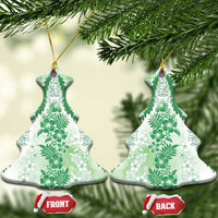 Aloha Hawaii Palaka Ceramic Ornament Green Plumeria Lei - Polynesian Pride