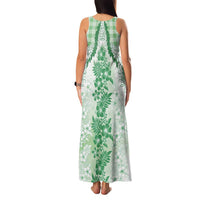 Aloha Hawaii Palaka Family Matching Tank Maxi Dress and Hawaiian Shirt Green Plumeria Lei LT05 - Polynesian Pride