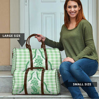 Aloha Hawaii Palaka Travel Bag Green Plumeria Lei - Polynesian Pride