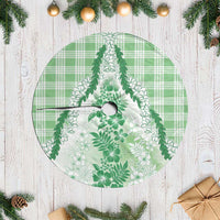 Aloha Hawaii Palaka Tree Skirt Green Plumeria Lei - Polynesian Pride