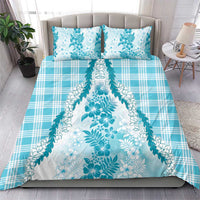 Aloha Hawaii Palaka Bedding Set Blue Plumeria Lei - Polynesian Pride