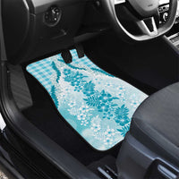 Aloha Hawaii Palaka Car Mats Blue Plumeria Lei - Polynesian Pride