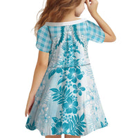 Aloha Hawaii Palaka Family Matching Summer Maxi Dress and Hawaiian Shirt Blue Plumeria Lei - Polynesian Pride