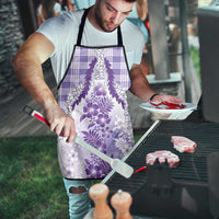 Aloha Hawaii Palaka Apron Purple Plumeria Lei - Polynesian Pride