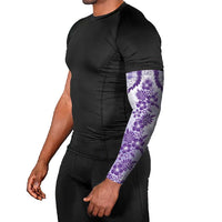 Aloha Hawaii Palaka Arm Sleeves Purple Plumeria Lei - Polynesian Pride