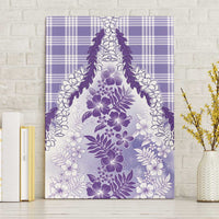 Aloha Hawaii Palaka Canvas Wall Art Purple Plumeria Lei - Polynesian Pride