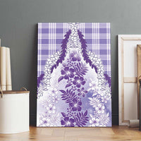 Aloha Hawaii Palaka Canvas Wall Art Purple Plumeria Lei - Polynesian Pride