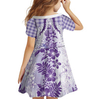 Aloha Hawaii Palaka Family Matching Puletasi and Hawaiian Shirt Purple Plumeria Lei LT05 - Polynesian Pride