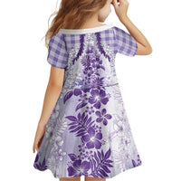 Aloha Hawaii Palaka Family Matching Summer Maxi Dress and Hawaiian Shirt Purple Plumeria Lei LT05 - Polynesian Pride