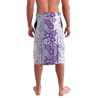 Aloha Hawaii Palaka Lavalava Purple Plumeria Lei - Polynesian Pride
