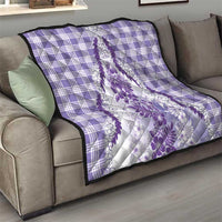Aloha Hawaii Palaka Quilt Purple Plumeria Lei - Polynesian Pride