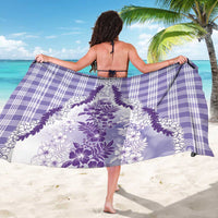 Aloha Hawaii Palaka Sarong Purple Plumeria Lei - Polynesian Pride