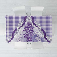 Aloha Hawaii Palaka Tablecloth Purple Plumeria Lei - Polynesian Pride