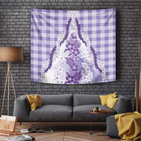 Aloha Hawaii Palaka Tapestry Purple Plumeria Lei - Polynesian Pride