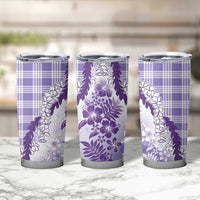 Aloha Hawaii Palaka Tumbler Cup Purple Plumeria Lei - Polynesian Pride