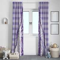 Aloha Hawaii Palaka Window Curtain Purple Plumeria Lei - Polynesian Pride