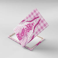 Aloha Hawaii Palaka Canvas Wall Art Pink Plumeria Lei - Polynesian Pride