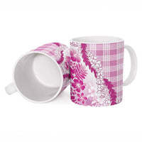 Aloha Hawaii Palaka Ceramic Mug Pink Plumeria Lei - Polynesian Pride