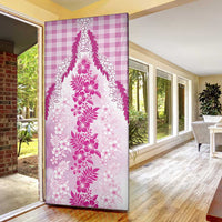 Aloha Hawaii Palaka Door Cover Pink Plumeria Lei - Polynesian Pride