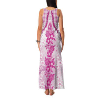 Aloha Hawaii Palaka Family Matching Tank Maxi Dress and Hawaiian Shirt Pink Plumeria Lei LT05 - Polynesian Pride