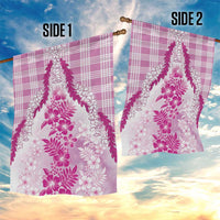 Aloha Hawaii Palaka Garden Flag Pink Plumeria Lei - Polynesian Pride