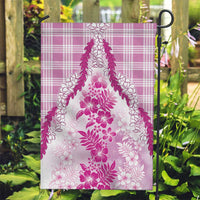 Aloha Hawaii Palaka Garden Flag Pink Plumeria Lei - Polynesian Pride