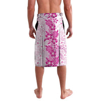 Aloha Hawaii Palaka Lavalava Pink Plumeria Lei - Polynesian Pride