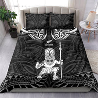 New Zealand Maori Taiaha Bedding Set Tiki Warrior Black LT05 - Polynesian Pride