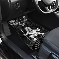 Custom New Zealand Maori Taiaha Car Mats Tiki Warrior Black LT05 - Polynesian Pride