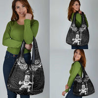 New Zealand Maori Taiaha Grocery Bag Tiki Warrior Black
