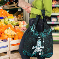 New Zealand Maori Taiaha Grocery Bag Tiki Warrior Paua Shell