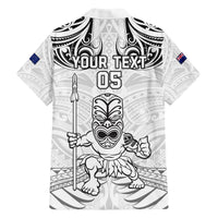 Custom New Zealand Maori Taiaha Hawaiian Shirt Tiki Warrior White LT05 - Polynesian Pride
