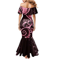 New Zealand Valentine Family Matching Mermaid Dress and Hawaiian Shirt Aroha Sweet Pink Piwakawaka LT05 - Polynesian Pride