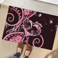 New Zealand Valentine Rubber Doormat Aroha Sweet Pink Piwakawaka