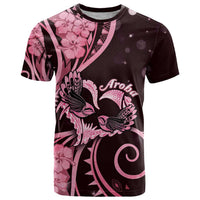 New Zealand Valentine T Shirt Aroha Sweet Pink Piwakawaka LT05 Pink - Polynesian Pride