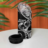 New Zealand Valentine 4 in 1 Can Cooler Tumbler Aroha Gray Piwakawaka