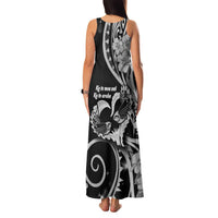 New Zealand Valentine Family Matching Tank Maxi Dress and Hawaiian Shirt Aroha Gray Piwakawaka LT05 - Polynesian Pride