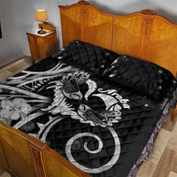 New Zealand Valentine Quilt Bed Set Aroha Gray Piwakawaka