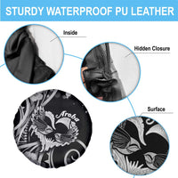 New Zealand Valentine Spare Tire Cover Aroha Gray Piwakawaka