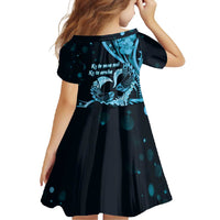 New Zealand Valentine Family Matching Off Shoulder Maxi Dress and Hawaiian Shirt Aroha Cyan Piwakawaka LT05 - Polynesian Pride