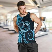 New Zealand Valentine Men Tank Top Aroha Cyan Piwakawaka