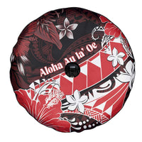 Hawaii Valentine Day Spare Tire Cover Polynesian Hibiscus Art Style Red