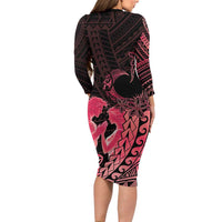 Alofa Samoa Valentine Red Family Matching Long Sleeve Bodycon Dress and Hawaiian Shirt Love Is The Greatest Thing LT05 - Polynesian Pride