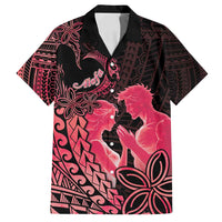 Alofa Samoa Valentine Red Family Matching Puletasi and Hawaiian Shirt Love Is The Greatest Thing LT05 Dad's Shirt - Short Sleeve Red - Polynesian Pride