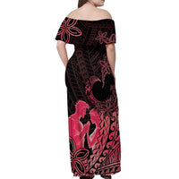 Alofa Samoa Valentine Red Off Shoulder Maxi Dress Love Is The Greatest Thing LT05 - Polynesian Pride